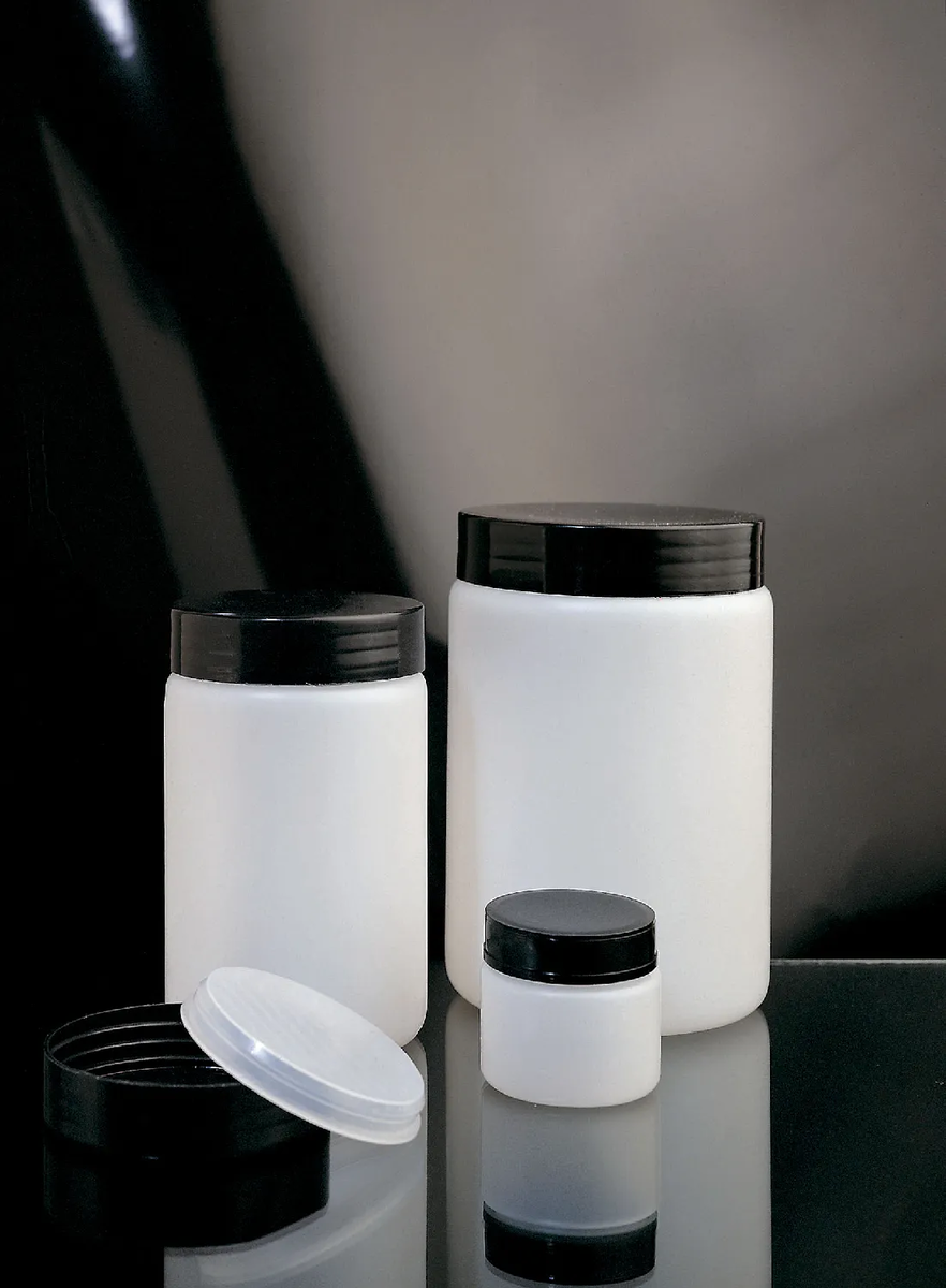 CYLINDRICAL JARS W/CAP HDPE, 70 ml