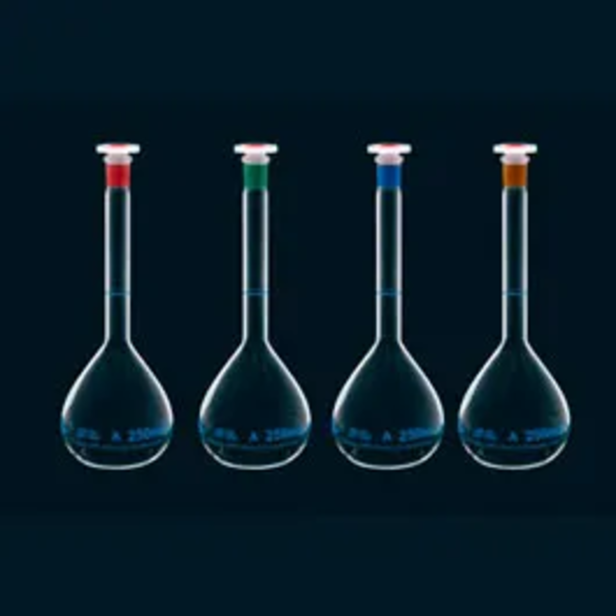 Volumetric flask 25ml with green neck